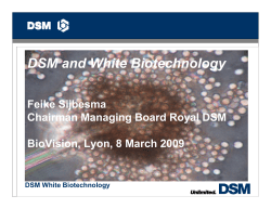 DSM and White Biotechnology