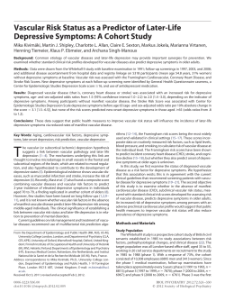 Vascular Risk Status as a Predictor of Later-Life