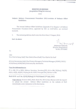 Defence Offset Guidelines - Department of Defence Production