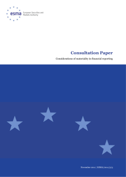 Consultation paper- Considerations of materiality in financial reporting