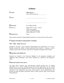 Syllabus COURSE Music Survey