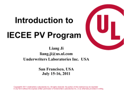 Introduction to IECEE PV Program