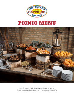 picnic menu - Sweet Baby Rays Catering