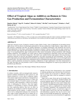 Effect of tropical algae as additives on rumen in vitro gas production