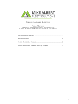 Table of Contents - Mike Albert Fleet Solutions