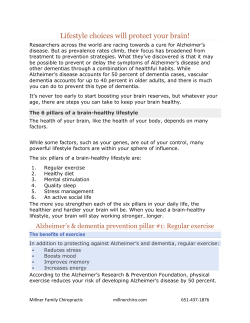 Lifestyle choices will protect your brain!