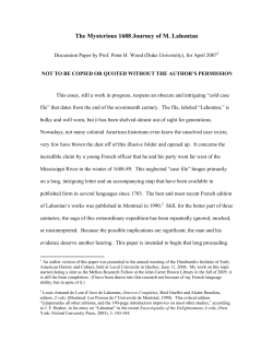 The Mysterious 1688 Journey of M. Lahontan