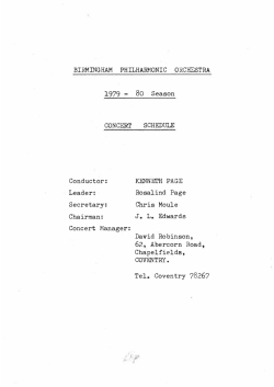 BIRMINGHAM PHILHARMONIC ORCHSSTRA 1979