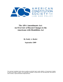 The ADA Amendments Act - Georgetown Law