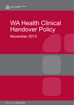 Clinical Handover Policy