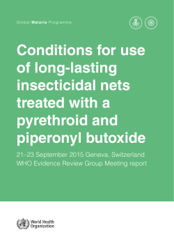 Conditions for use of long-lasting insecticidal nets treated with a