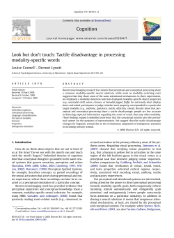 Look but don`t touch: Tactile disadvantage in processing modality