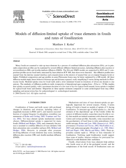 Models of diffusion-limited uptake of trace elements in fossils and