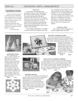 age 3-6+ geometry, math, measurement