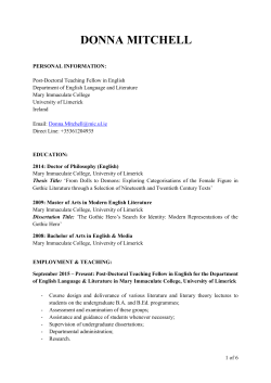 donna mitchell - Mary Immaculate College