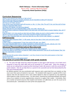 Math Pathways FAQs May 2014 - Roseville Joint Union High School