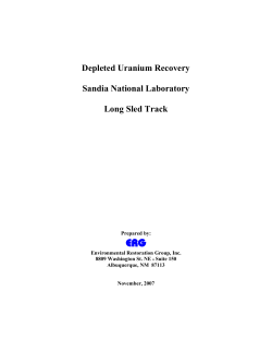 Sandia National Laboratories Depleted Uranium Recovery Paper