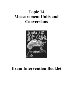 Topic 14 Measurement Units and Conversions Exam Intervention