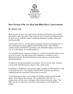 How Persons Who Are Deaf and Blind Have Conversations