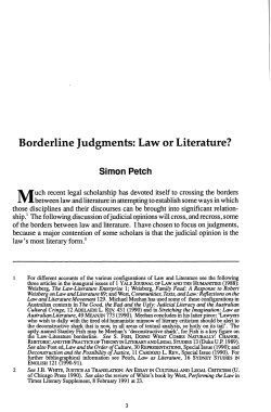Borderline Judgments: Law or Literature?
