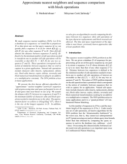 Approximate nearest neighbors and sequence comparison with