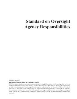 Standard on Oversight Agency Responsibilities
