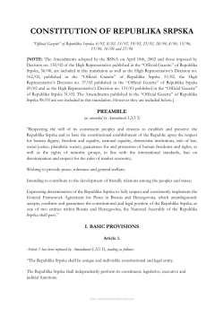 Constitution of Republika Srpska