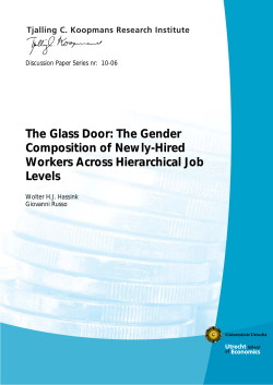 The Glass Door: The Gender Composition of Newly