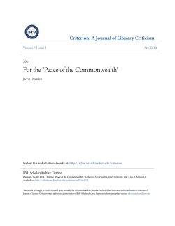 For the "Peace of the Commonwealth"