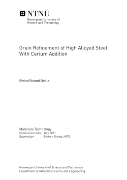 Grain Refinement of High Alloyed Steel With Cerium Addition