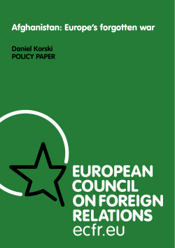 Afghanistan: Europe`s Forgotten War