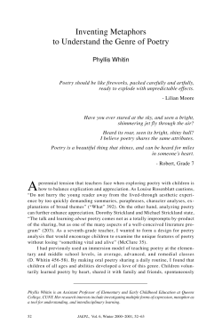 Inventing Metaphors to Understand the Genre of Poetry