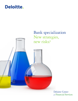 Bank specialization New strategies, new risks?