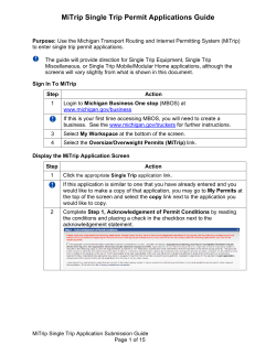 MiTrip Single Trip Permit Applications Guide