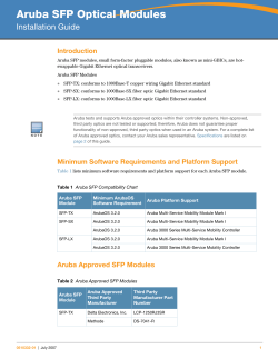 Aruba SFP Optical Modules Installation Guide
