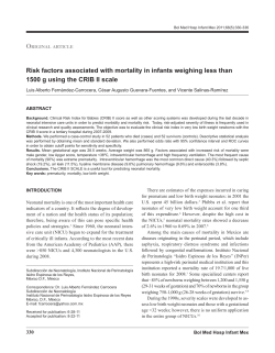 Risk factors associated with mortality in infants