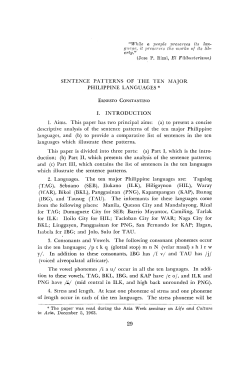 Sentence Patterns Of the Ten Major Philippine Languages