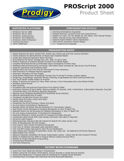 PROscript Data Sheet - Prodigy Data Systems