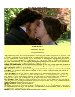 Study Guide Jane Eyre for Krop Summer REading