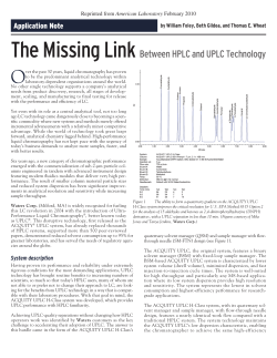 The Missing Link Between HPLC and UPLC Technology