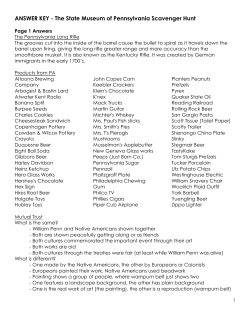 ANSWER KEY - The State Museum of Pennsylvania Scavenger Hunt