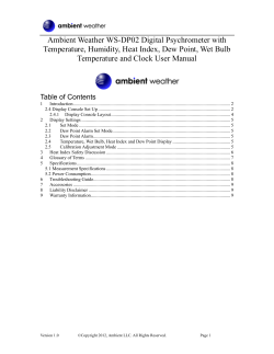 Ambient Weather WS-DP02 Digital Psychrometer