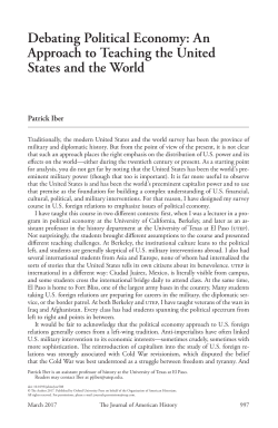 Debating Political Economy: An Approach to