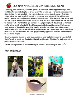 JOHNNY APPLESEED DAY COSTUME IDEAS!