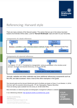 Harvard referencing system - University of Strathclyde