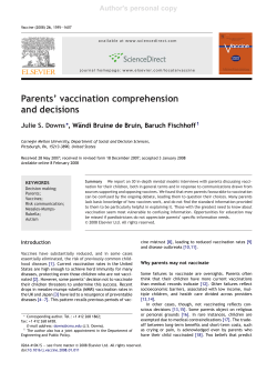 Parents` vaccination comprehension and decisions