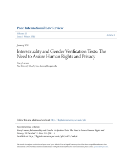 Intersexuality and Gender Verification Tests: The Need to Assure
