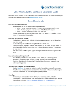 2013 Meaningful Use Dashboard Calculation Guide