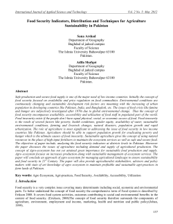 Agriculture production in Pakistan - International Journal of Applied