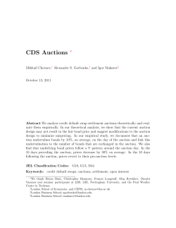 CDS Auctions - Fisher College of Business